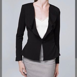 Fitted Ruffle Collar Blazer Jacket